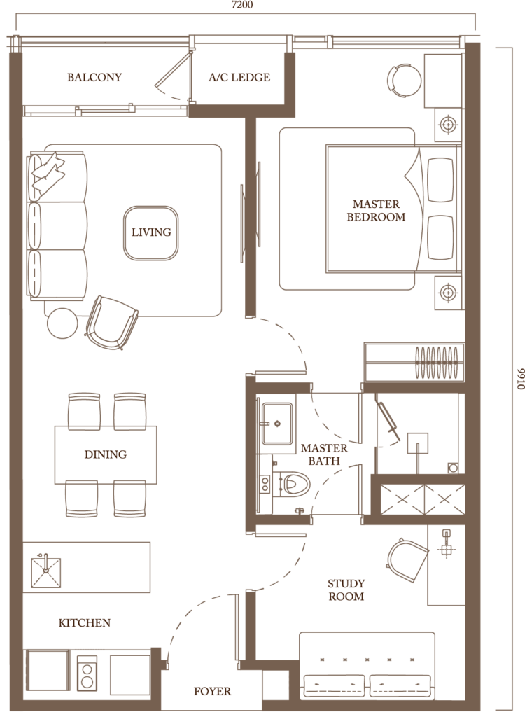 Pavilion Square Bukit Bintang – Direct Pavilion Mall Serviced Residence ps Type B1