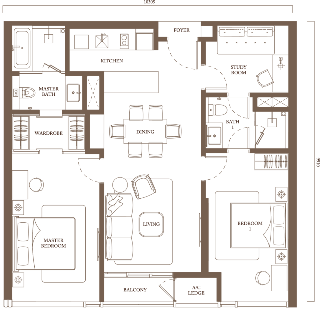 Pavilion Square Bukit Bintang – Direct Pavilion Mall Serviced Residence ps Type C3