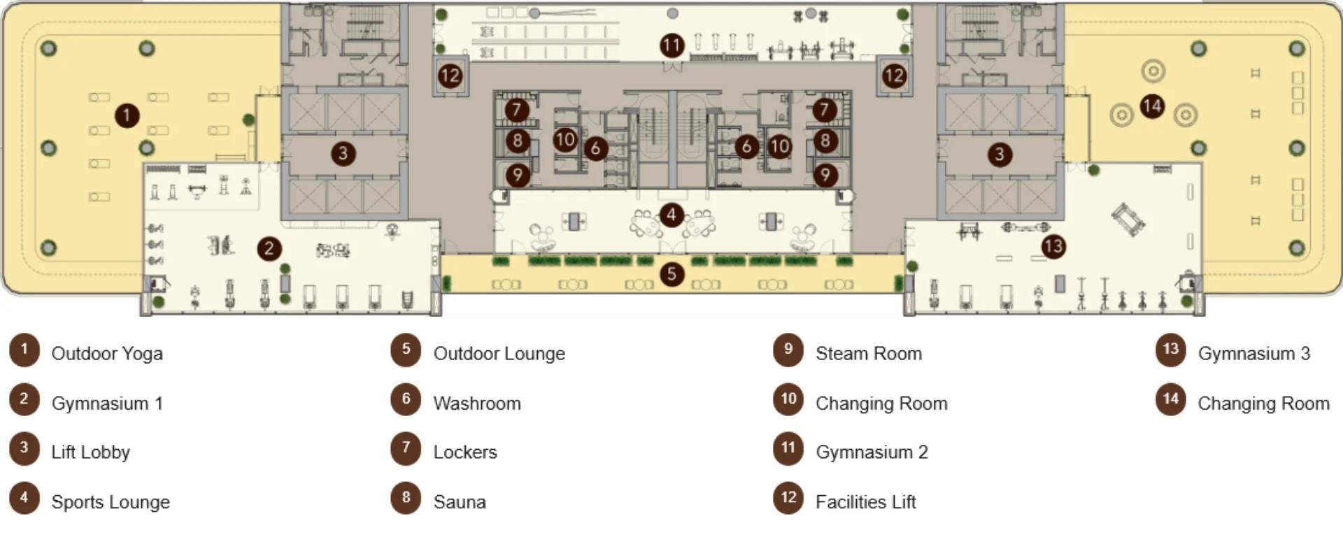 Pavilion Square KL: Floor plan of level 63a sky wellness