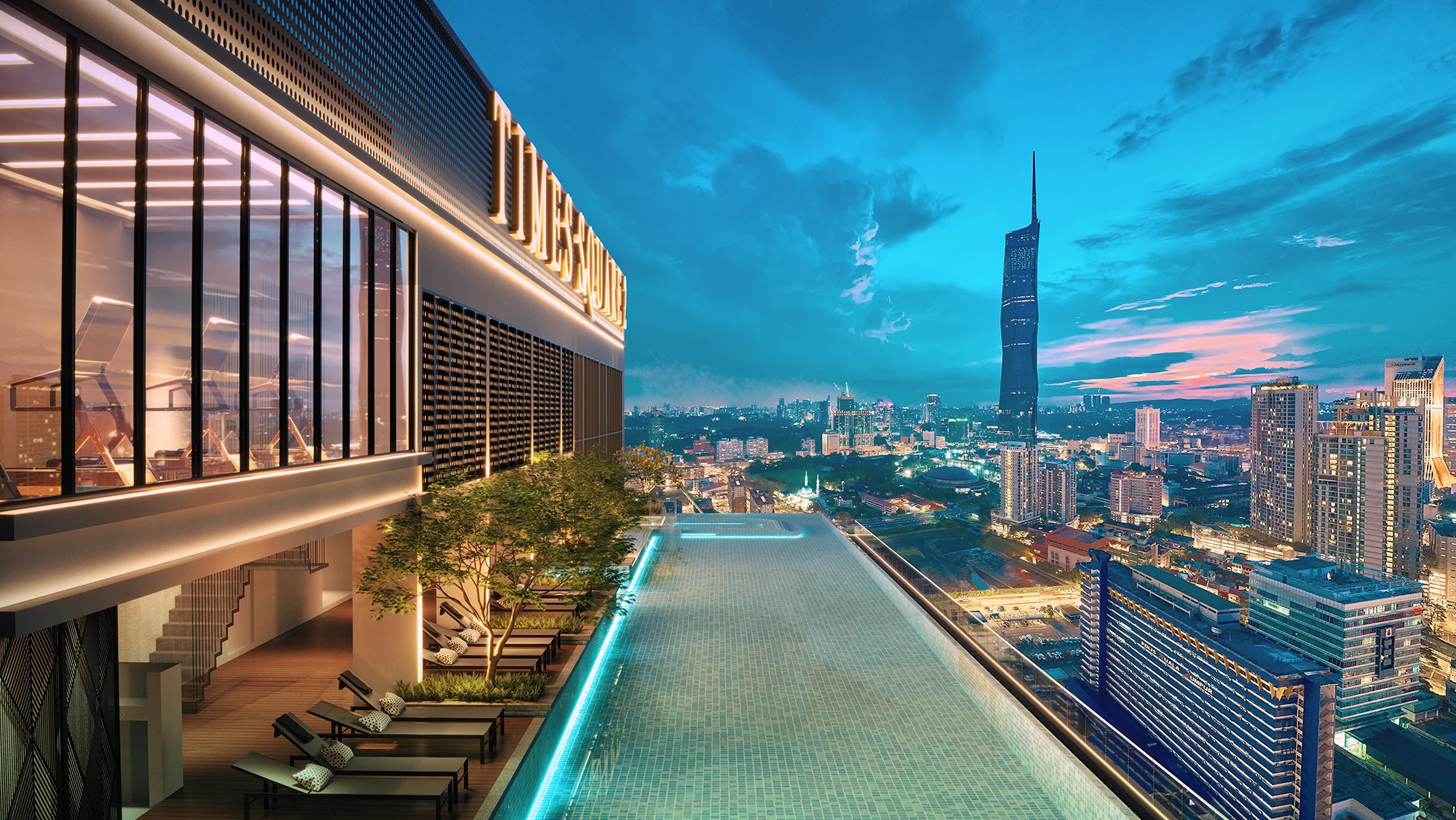 Times Square 2 the level 41ls infinity pool & level 42 sky gym room