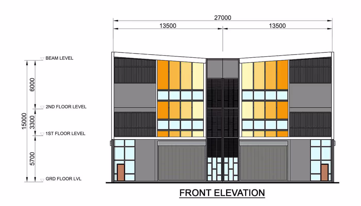 i&i semi d factcory front elevation